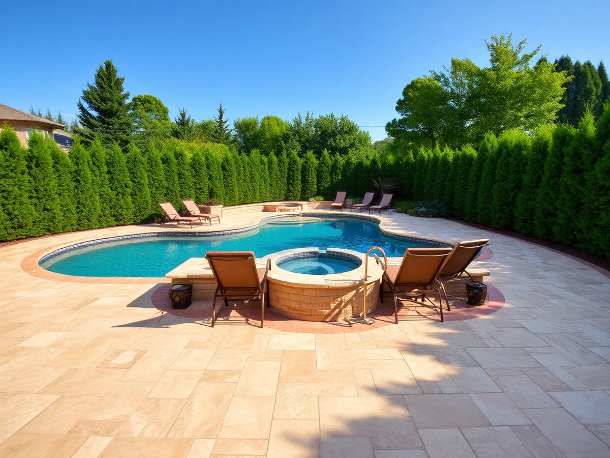 Resort-Style Pool Surround in Chelmsford, MA